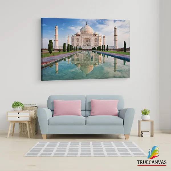 Multicolor_Taj_Mahal,_Wooden_Framed_Canvas_Paintings_|_For_Living_Room_|_Bedroom_|_Office_|_Gallery_|_Ready_Wall_Mount_Canvas_Wall_Art_Painting_|_Size_-_12_X_18In,_Ct0495