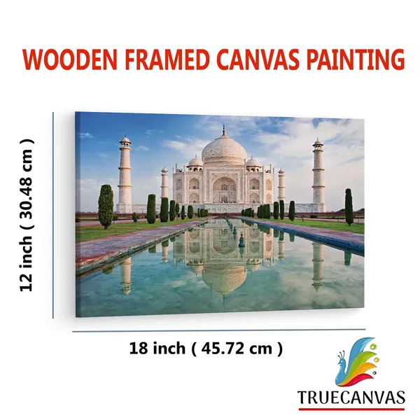 Multicolor_Taj_Mahal,_Wooden_Framed_Canvas_Paintings_|_For_Living_Room_|_Bedroom_|_Office_|_Gallery_|_Ready_Wall_Mount_Canvas_Wall_Art_Painting_|_Size_-_12_X_18In,_Ct0495