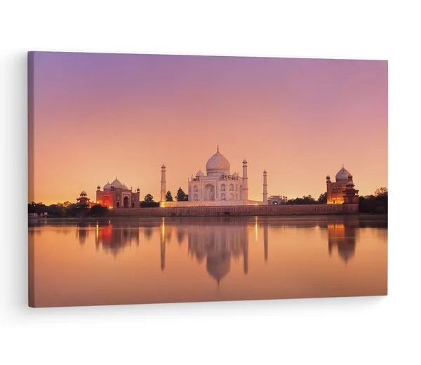 Multicolor_Taj_Mahal,_Wooden_Framed_Canvas_Paintings_|_For_Living_Room_|_Bedroom_|_Office_|_Gallery_|_Ready_Wall_Mount_Canvas_Wall_Art_Painting_|_Size_-_12_X_18In,_Ct0496