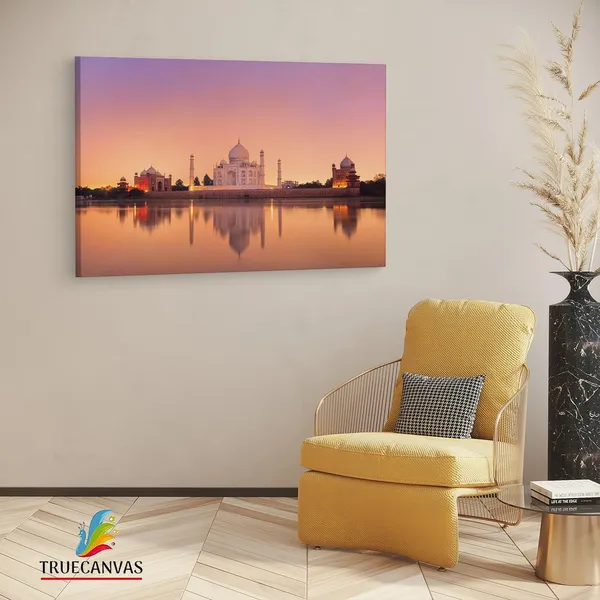 Multicolor_Taj_Mahal,_Wooden_Framed_Canvas_Paintings_|_For_Living_Room_|_Bedroom_|_Office_|_Gallery_|_Ready_Wall_Mount_Canvas_Wall_Art_Painting_|_Size_-_12_X_18In,_Ct0496