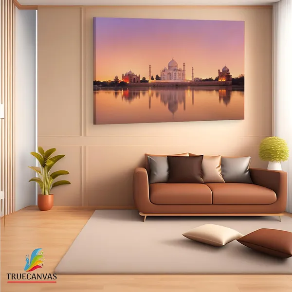 Multicolor_Taj_Mahal,_Wooden_Framed_Canvas_Paintings_|_For_Living_Room_|_Bedroom_|_Office_|_Gallery_|_Ready_Wall_Mount_Canvas_Wall_Art_Painting_|_Size_-_12_X_18In,_Ct0496