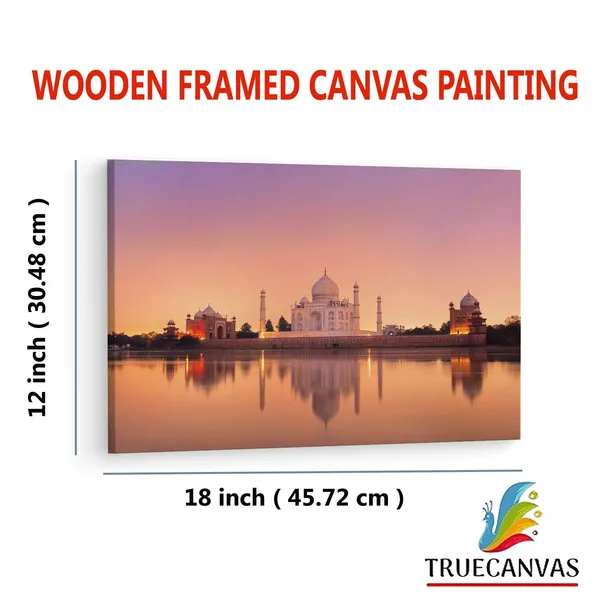 Multicolor_Taj_Mahal,_Wooden_Framed_Canvas_Paintings_|_For_Living_Room_|_Bedroom_|_Office_|_Gallery_|_Ready_Wall_Mount_Canvas_Wall_Art_Painting_|_Size_-_12_X_18In,_Ct0496