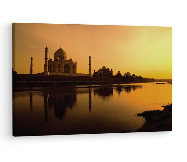 Multicolor_Taj_Mahal,_Wooden_Framed_Canvas_Paintings_|_For_Living_Room_|_Bedroom_|_Office_|_Gallery_|_Ready_Wall_Mount_Canvas_Wall_Art_Painting_|_Size_-_12_X_18In,_Ct0497