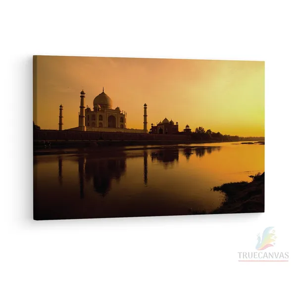 Multicolor_Taj_Mahal,_Wooden_Framed_Canvas_Paintings_|_For_Living_Room_|_Bedroom_|_Office_|_Gallery_|_Ready_Wall_Mount_Canvas_Wall_Art_Painting_|_Size_-_12_X_18In,_Ct0497