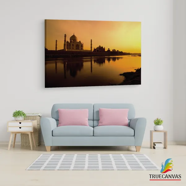Multicolor_Taj_Mahal,_Wooden_Framed_Canvas_Paintings_|_For_Living_Room_|_Bedroom_|_Office_|_Gallery_|_Ready_Wall_Mount_Canvas_Wall_Art_Painting_|_Size_-_12_X_18In,_Ct0497
