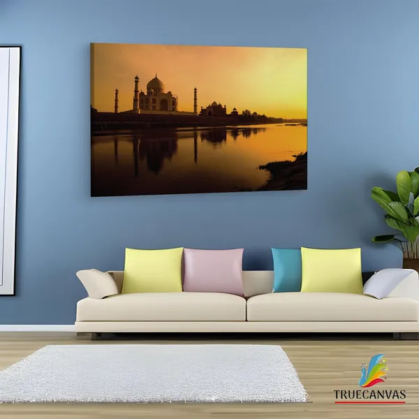 Multicolor_Taj_Mahal,_Wooden_Framed_Canvas_Paintings_|_For_Living_Room_|_Bedroom_|_Office_|_Gallery_|_Ready_Wall_Mount_Canvas_Wall_Art_Painting_|_Size_-_12_X_18In,_Ct0497