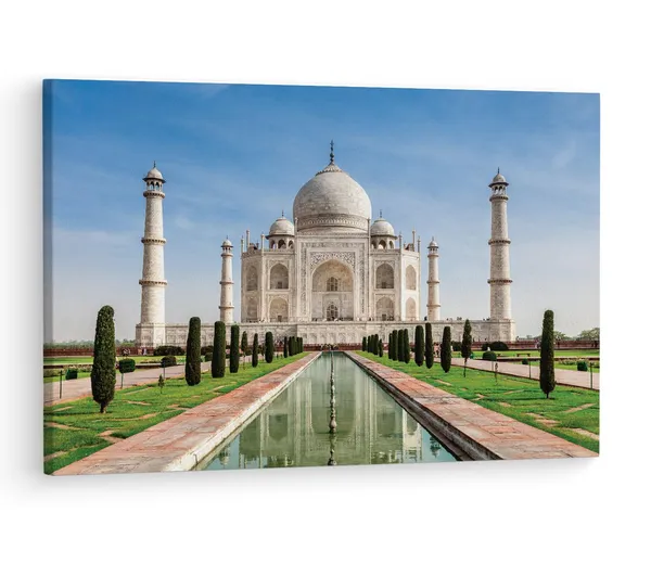 Multicolor_Taj_Mahal,_Wooden_Framed_Canvas_Paintings_|_For_Living_Room_|_Bedroom_|_Office_|_Gallery_|_Ready_Wall_Mount_Canvas_Wall_Art_Painting_|_Size_-_12_X_18In,_Ct0498