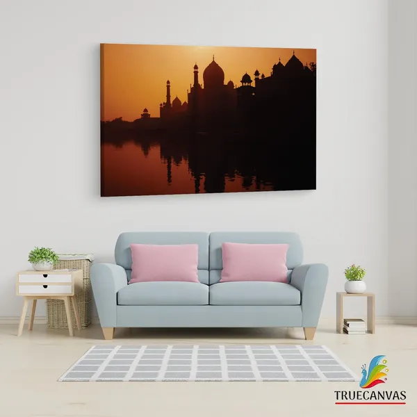 Multicolor_Taj_Mahal,_Wooden_Framed_Canvas_Paintings_|_For_Living_Room_|_Bedroom_|_Office_|_Gallery_|_Ready_Wall_Mount_Canvas_Wall_Art_Painting_|_Size_-_12_X_18In,_Ct0499