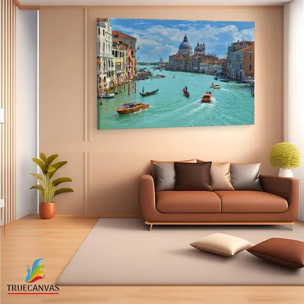 Multicolor_Grand_Canal,_Wooden_Framed_Canvas_Paintings_|_For_Living_Room_|_Bedroom_|_Office_|_Gallery_|_Ready_Wall_Mount_Canvas_Wall_Art_Painting_|_Size_-_12_X_18In,_Ct0506