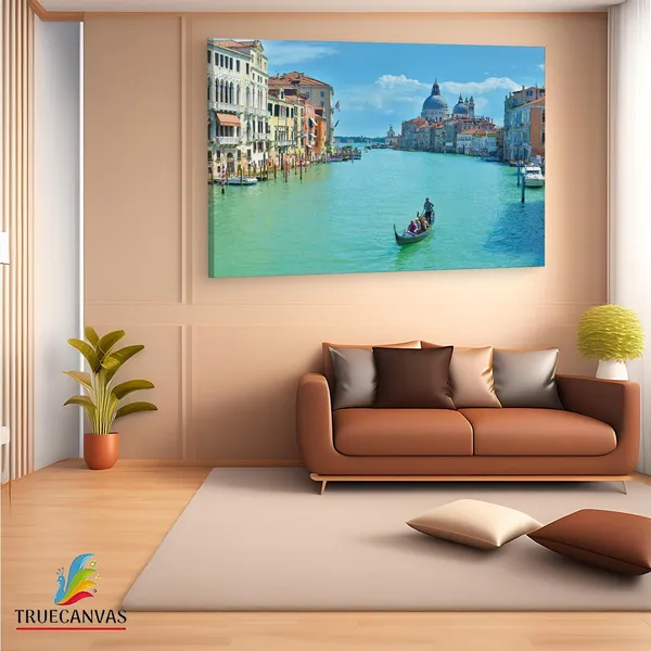 Multicolor_Grand_Canal,_Wooden_Framed_Canvas_Paintings_|_For_Living_Room_|_Bedroom_|_Office_|_Gallery_|_Ready_Wall_Mount_Canvas_Wall_Art_Painting_|_Size_-_12_X_18In,_Ct0508