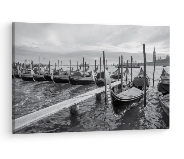 Multicolor_Venitian_Gondolas,_Wooden_Framed_Canvas_Paintings_|_For_Living_Room_|_Bedroom_|_Office_|_Gallery_|_Ready_Wall_Mount_Canvas_Wall_Art_Painting_|_Size_-_12_X_18In,_Ct0509