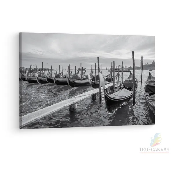 Multicolor_Venitian_Gondolas,_Wooden_Framed_Canvas_Paintings_|_For_Living_Room_|_Bedroom_|_Office_|_Gallery_|_Ready_Wall_Mount_Canvas_Wall_Art_Painting_|_Size_-_12_X_18In,_Ct0509