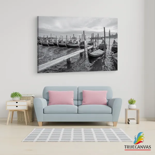 Multicolor_Venitian_Gondolas,_Wooden_Framed_Canvas_Paintings_|_For_Living_Room_|_Bedroom_|_Office_|_Gallery_|_Ready_Wall_Mount_Canvas_Wall_Art_Painting_|_Size_-_12_X_18In,_Ct0509