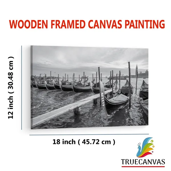 Multicolor_Venitian_Gondolas,_Wooden_Framed_Canvas_Paintings_|_For_Living_Room_|_Bedroom_|_Office_|_Gallery_|_Ready_Wall_Mount_Canvas_Wall_Art_Painting_|_Size_-_12_X_18In,_Ct0509