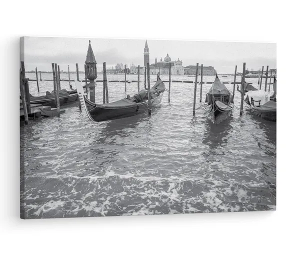 Multicolor_Venitian_Gondolas,_Wooden_Framed_Canvas_Paintings_|_For_Living_Room_|_Bedroom_|_Office_|_Gallery_|_Ready_Wall_Mount_Canvas_Wall_Art_Painting_|_Size_-_12_X_18In,_Ct0510