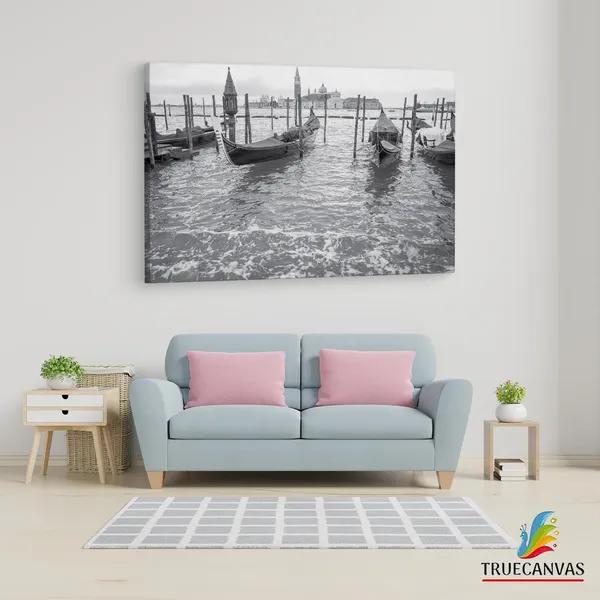 Multicolor_Venitian_Gondolas,_Wooden_Framed_Canvas_Paintings_|_For_Living_Room_|_Bedroom_|_Office_|_Gallery_|_Ready_Wall_Mount_Canvas_Wall_Art_Painting_|_Size_-_12_X_18In,_Ct0510