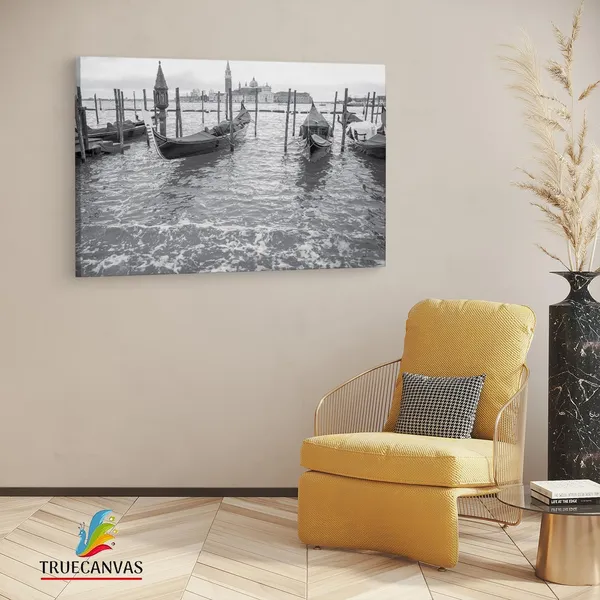 Multicolor_Venitian_Gondolas,_Wooden_Framed_Canvas_Paintings_|_For_Living_Room_|_Bedroom_|_Office_|_Gallery_|_Ready_Wall_Mount_Canvas_Wall_Art_Painting_|_Size_-_12_X_18In,_Ct0510