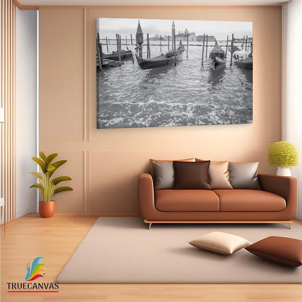 Multicolor_Venitian_Gondolas,_Wooden_Framed_Canvas_Paintings_|_For_Living_Room_|_Bedroom_|_Office_|_Gallery_|_Ready_Wall_Mount_Canvas_Wall_Art_Painting_|_Size_-_12_X_18In,_Ct0510