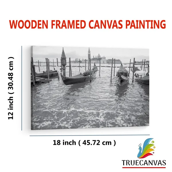 Multicolor_Venitian_Gondolas,_Wooden_Framed_Canvas_Paintings_|_For_Living_Room_|_Bedroom_|_Office_|_Gallery_|_Ready_Wall_Mount_Canvas_Wall_Art_Painting_|_Size_-_12_X_18In,_Ct0510