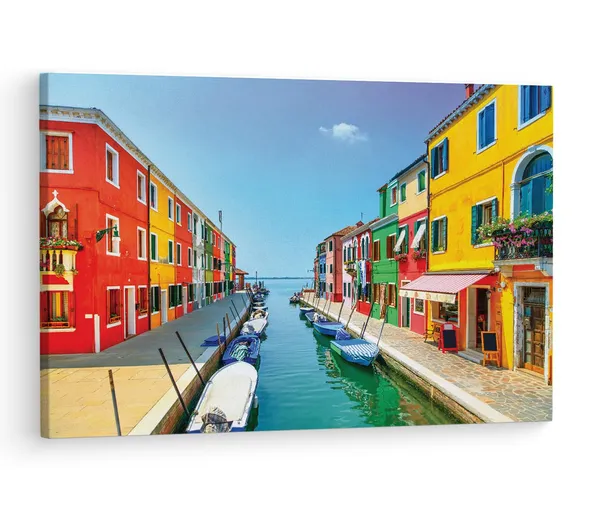 Multicolor_Burano,_Wooden_Framed_Canvas_Paintings_|_For_Living_Room_|_Bedroom_|_Office_|_Gallery_|_Ready_Wall_Mount_Canvas_Wall_Art_Painting_|_Size_-_12_X_18In,_Ct0511