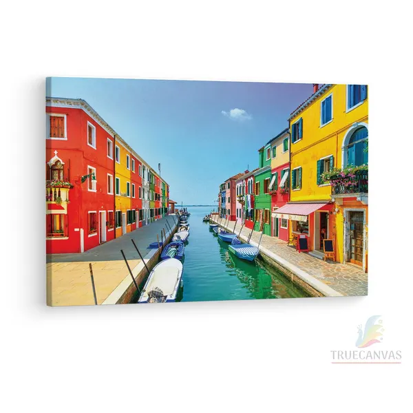 Multicolor_Burano,_Wooden_Framed_Canvas_Paintings_|_For_Living_Room_|_Bedroom_|_Office_|_Gallery_|_Ready_Wall_Mount_Canvas_Wall_Art_Painting_|_Size_-_12_X_18In,_Ct0511
