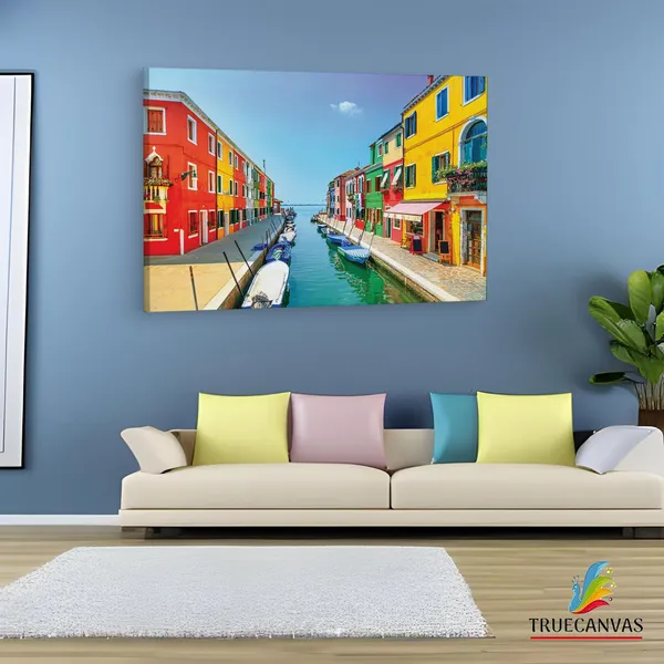 Multicolor_Burano,_Wooden_Framed_Canvas_Paintings_|_For_Living_Room_|_Bedroom_|_Office_|_Gallery_|_Ready_Wall_Mount_Canvas_Wall_Art_Painting_|_Size_-_12_X_18In,_Ct0511