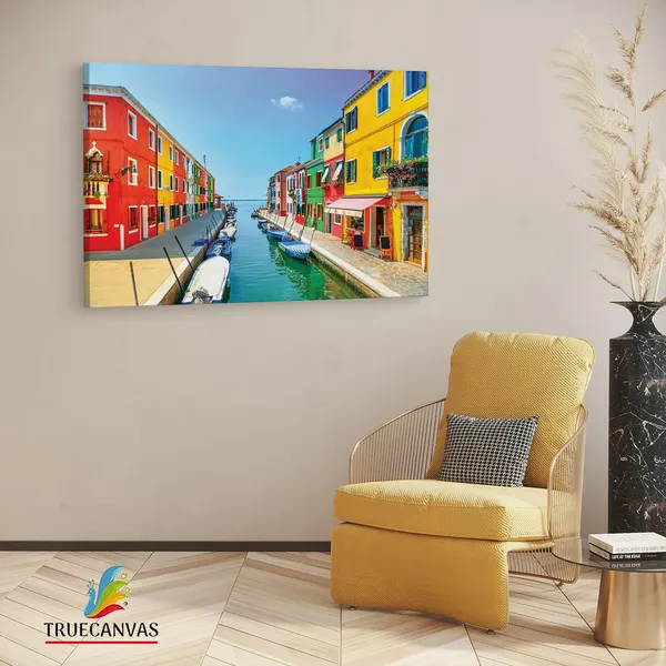 Multicolor_Burano,_Wooden_Framed_Canvas_Paintings_|_For_Living_Room_|_Bedroom_|_Office_|_Gallery_|_Ready_Wall_Mount_Canvas_Wall_Art_Painting_|_Size_-_12_X_18In,_Ct0511