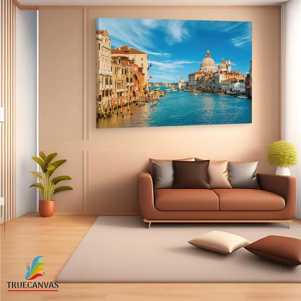 Multicolor_Grand_Canal,_Wooden_Framed_Canvas_Paintings_|_For_Living_Room_|_Bedroom_|_Office_|_Gallery_|_Ready_Wall_Mount_Canvas_Wall_Art_Painting_|_Size_-_12_X_18In,_Ct0514