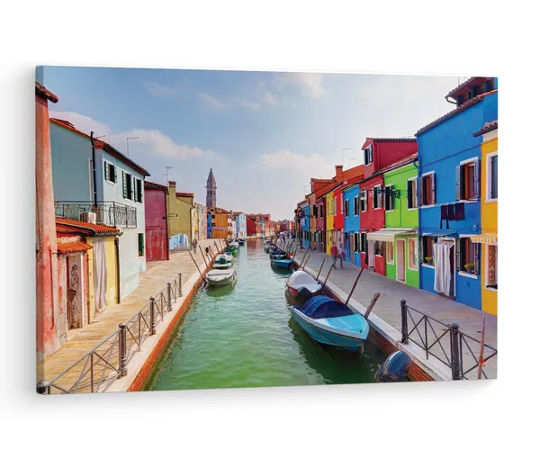 Multicolor_Burano,_Wooden_Framed_Canvas_Paintings_|_For_Living_Room_|_Bedroom_|_Office_|_Gallery_|_Ready_Wall_Mount_Canvas_Wall_Art_Painting_|_Size_-_12_X_18In,_Ct0519