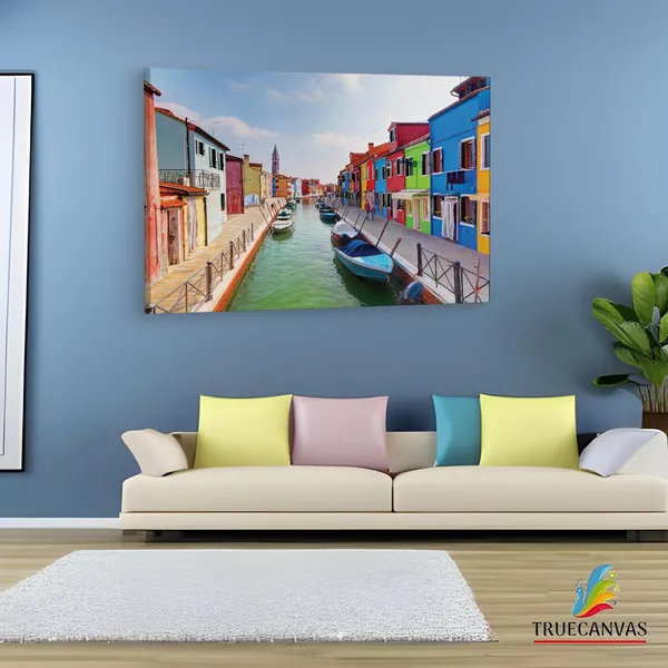 Multicolor_Burano,_Wooden_Framed_Canvas_Paintings_|_For_Living_Room_|_Bedroom_|_Office_|_Gallery_|_Ready_Wall_Mount_Canvas_Wall_Art_Painting_|_Size_-_12_X_18In,_Ct0519