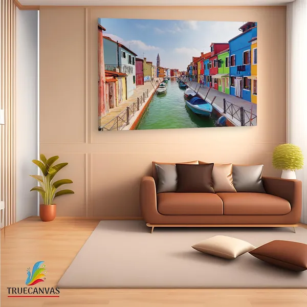 Multicolor_Burano,_Wooden_Framed_Canvas_Paintings_|_For_Living_Room_|_Bedroom_|_Office_|_Gallery_|_Ready_Wall_Mount_Canvas_Wall_Art_Painting_|_Size_-_12_X_18In,_Ct0519