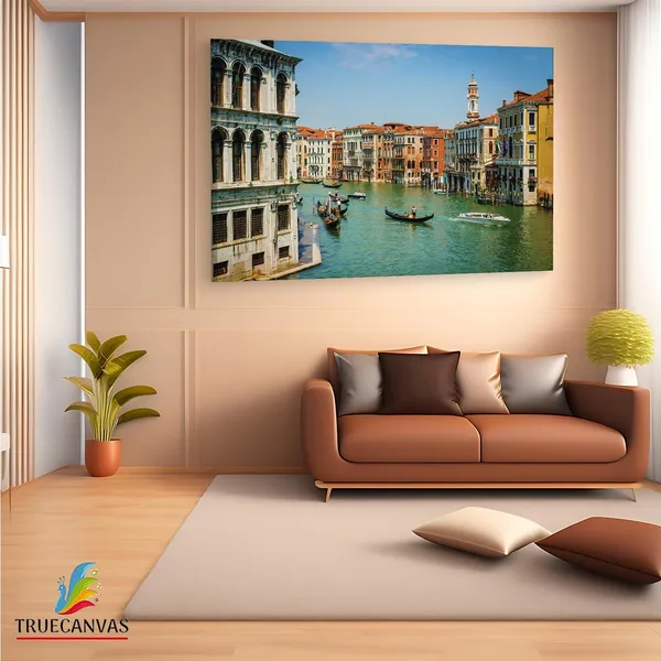 Multicolor_Grand_Canal,_Wooden_Framed_Canvas_Paintings_|_For_Living_Room_|_Bedroom_|_Office_|_Gallery_|_Ready_Wall_Mount_Canvas_Wall_Art_Painting_|_Size_-_12_X_18In,_Ct0521
