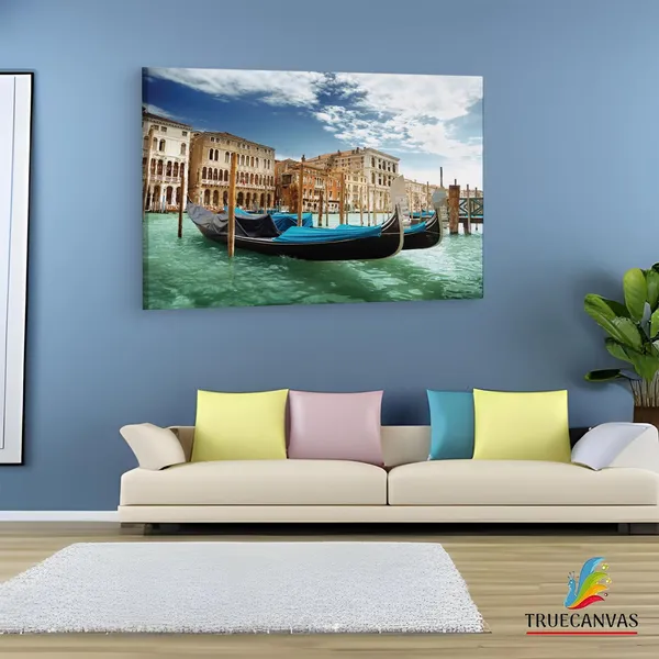 Multicolor_Vliesov?_Fototapeta_Gondoly,_Wooden_Framed_Canvas_Paintings_|_For_Living_Room_|_Bedroom_|_Office_|_Gallery_|_Ready_Wall_Mount_Canvas_Wall_Art_Painting_|_Size_-_12_X_18In,_Ct0524