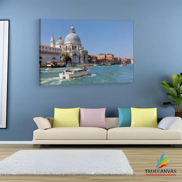 Multicolor_Basilica_Di_Santa_Maria,_Wooden_Framed_Canvas_Paintings_|_For_Living_Room_|_Bedroom_|_Office_|_Gallery_|_Ready_Wall_Mount_Canvas_Wall_Art_Painting_|_Size_-_12_X_18In,_Ct0525