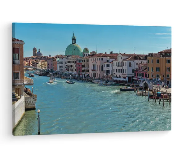 Multicolor_Grand_Canal,_Wooden_Framed_Canvas_Paintings_|_For_Living_Room_|_Bedroom_|_Office_|_Gallery_|_Ready_Wall_Mount_Canvas_Wall_Art_Painting_|_Size_-_12_X_18In,_Ct0533