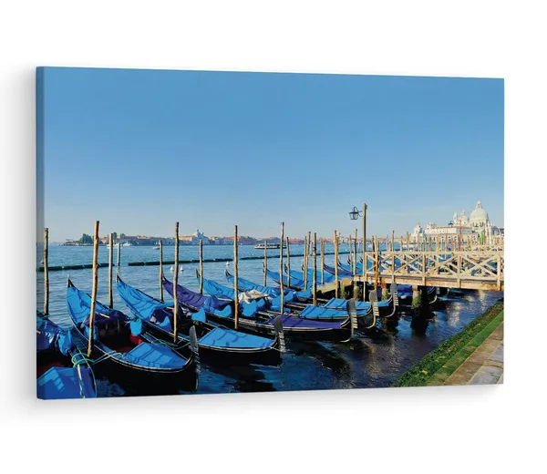 Multicolor_Traghetto_Gondole_Molo,_Wooden_Framed_Canvas_Paintings_|_For_Living_Room_|_Bedroom_|_Office_|_Gallery_|_Ready_Wall_Mount_Canvas_Wall_Art_Painting_|_Size_-_12_X_18In,_Ct0538