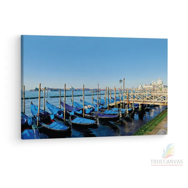 Multicolor_Traghetto_Gondole_Molo,_Wooden_Framed_Canvas_Paintings_|_For_Living_Room_|_Bedroom_|_Office_|_Gallery_|_Ready_Wall_Mount_Canvas_Wall_Art_Painting_|_Size_-_12_X_18In,_Ct0538