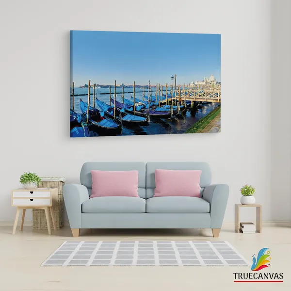 Multicolor_Traghetto_Gondole_Molo,_Wooden_Framed_Canvas_Paintings_|_For_Living_Room_|_Bedroom_|_Office_|_Gallery_|_Ready_Wall_Mount_Canvas_Wall_Art_Painting_|_Size_-_12_X_18In,_Ct0538