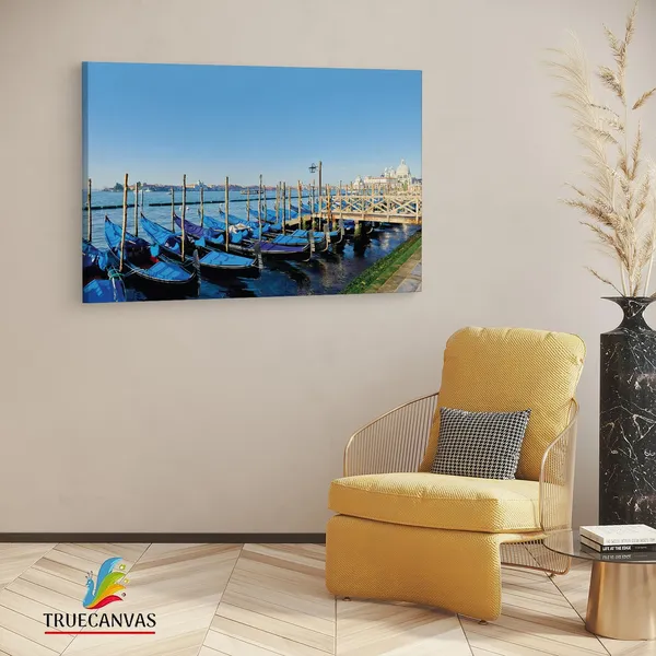 Multicolor_Traghetto_Gondole_Molo,_Wooden_Framed_Canvas_Paintings_|_For_Living_Room_|_Bedroom_|_Office_|_Gallery_|_Ready_Wall_Mount_Canvas_Wall_Art_Painting_|_Size_-_12_X_18In,_Ct0538