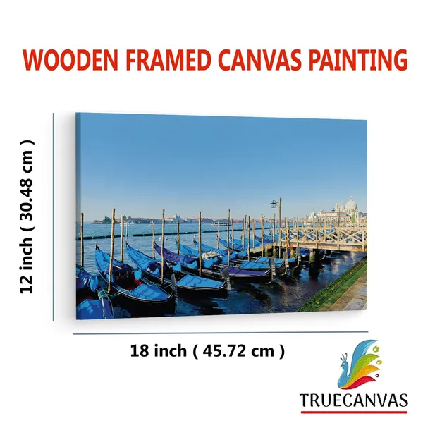 Multicolor_Traghetto_Gondole_Molo,_Wooden_Framed_Canvas_Paintings_|_For_Living_Room_|_Bedroom_|_Office_|_Gallery_|_Ready_Wall_Mount_Canvas_Wall_Art_Painting_|_Size_-_12_X_18In,_Ct0538