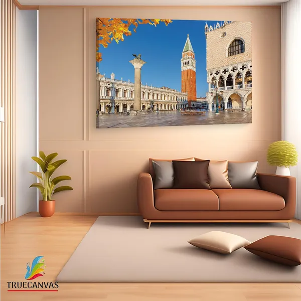 Multicolor_St._Mark'S_Square,_Wooden_Framed_Canvas_Paintings_|_For_Living_Room_|_Bedroom_|_Office_|_Gallery_|_Ready_Wall_Mount_Canvas_Wall_Art_Painting_|_Size_-_12_X_18In,_Ct0541