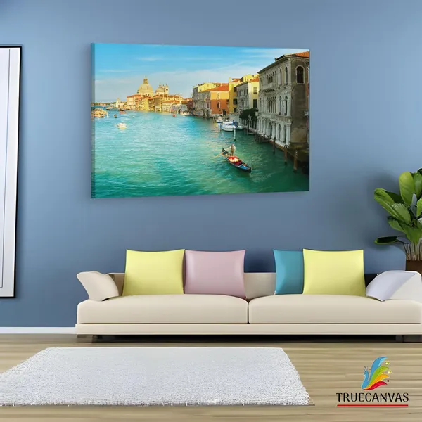 Multicolor_Grand_Canal,_Wooden_Framed_Canvas_Paintings_|_For_Living_Room_|_Bedroom_|_Office_|_Gallery_|_Ready_Wall_Mount_Canvas_Wall_Art_Painting_|_Size_-_12_X_18In,_Ct0542