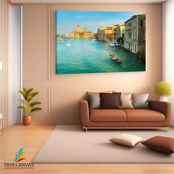 Multicolor_Grand_Canal,_Wooden_Framed_Canvas_Paintings_|_For_Living_Room_|_Bedroom_|_Office_|_Gallery_|_Ready_Wall_Mount_Canvas_Wall_Art_Painting_|_Size_-_12_X_18In,_Ct0542
