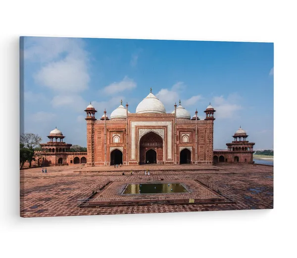 Multicolor_Taj_Mahal,_Wooden_Framed_Canvas_Paintings_|_For_Living_Room_|_Bedroom_|_Office_|_Gallery_|_Ready_Wall_Mount_Canvas_Wall_Art_Painting_|_Size_-_12_X_18In,_Ct0544