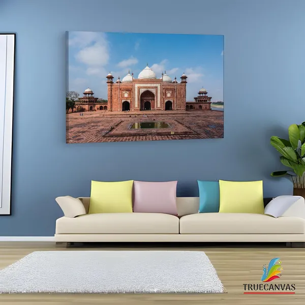 Multicolor_Taj_Mahal,_Wooden_Framed_Canvas_Paintings_|_For_Living_Room_|_Bedroom_|_Office_|_Gallery_|_Ready_Wall_Mount_Canvas_Wall_Art_Painting_|_Size_-_12_X_18In,_Ct0544