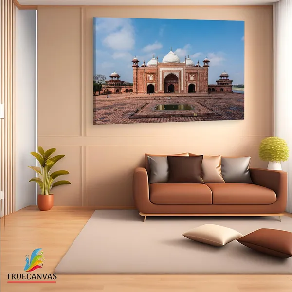 Multicolor_Taj_Mahal,_Wooden_Framed_Canvas_Paintings_|_For_Living_Room_|_Bedroom_|_Office_|_Gallery_|_Ready_Wall_Mount_Canvas_Wall_Art_Painting_|_Size_-_12_X_18In,_Ct0544