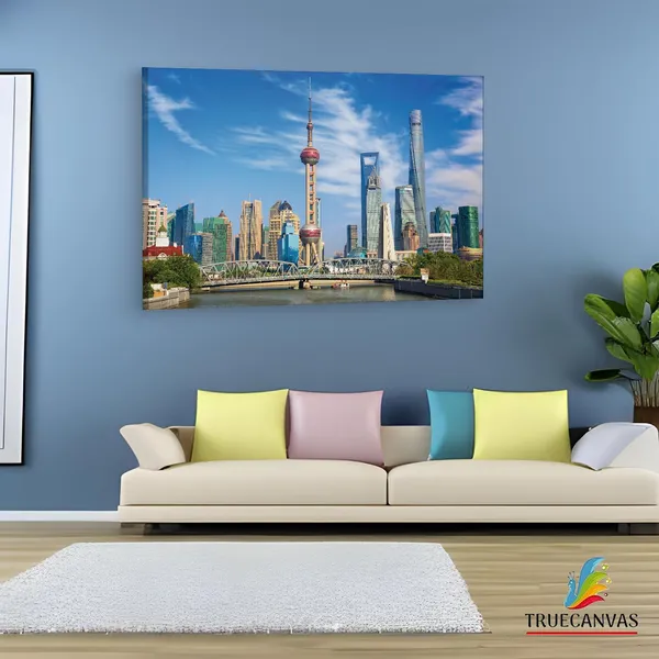 Multicolor_Oriental_Pearl_Tv_Tower,_Wooden_Framed_Canvas_Paintings_|_For_Living_Room_|_Bedroom_|_Office_|_Gallery_|_Ready_Wall_Mount_Canvas_Wall_Art_Painting_|_Size_-_12_X_18In,_Ct0547