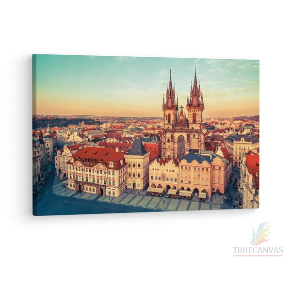 Multicolor_Church_Of_Our_Lady_Be|_Fore_T?N,_Wooden_Framed_Canvas_Paintings_|_For_Living_Room_|_Bedroom_|_Office_|_Gallery_|_Ready_Wall_Mount_Canvas_Wall_Art_Painting_|_Size_-_12_X_18In,_Ct0550