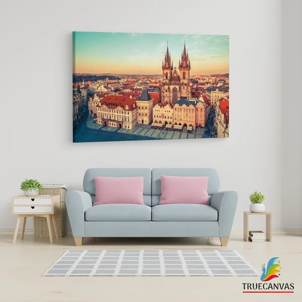 Multicolor_Church_Of_Our_Lady_Be|_Fore_T?N,_Wooden_Framed_Canvas_Paintings_|_For_Living_Room_|_Bedroom_|_Office_|_Gallery_|_Ready_Wall_Mount_Canvas_Wall_Art_Painting_|_Size_-_12_X_18In,_Ct0550