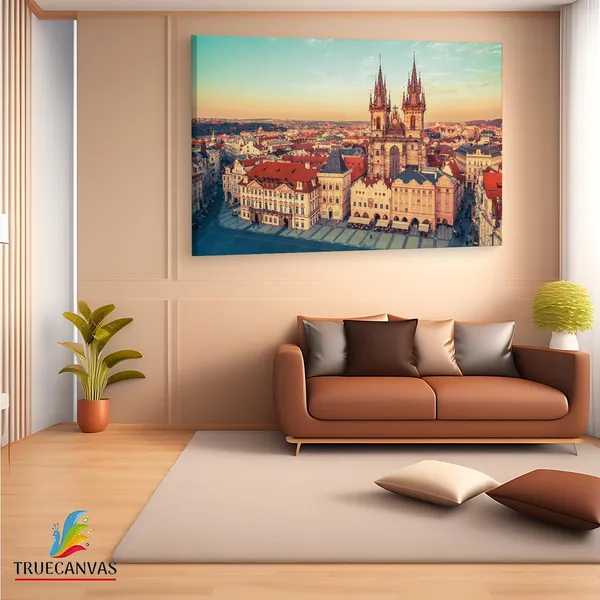 Multicolor_Church_Of_Our_Lady_Be|_Fore_T?N,_Wooden_Framed_Canvas_Paintings_|_For_Living_Room_|_Bedroom_|_Office_|_Gallery_|_Ready_Wall_Mount_Canvas_Wall_Art_Painting_|_Size_-_12_X_18In,_Ct0550